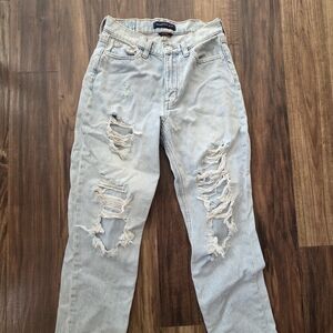 Aeropostale Light Blue Distressed Straight Jeans